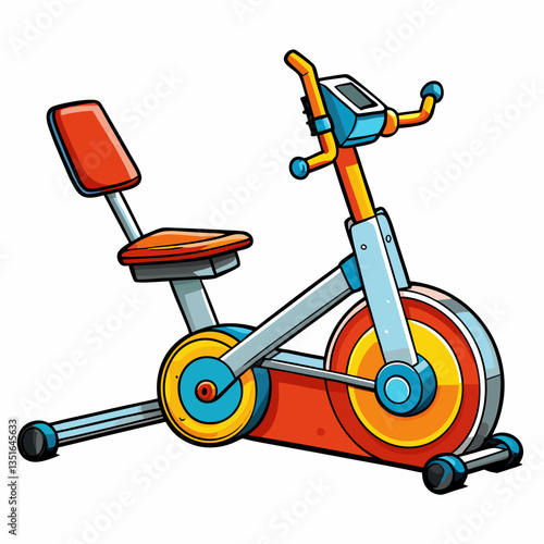 vector illustration of a recumbent bike