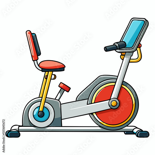 vector illustration of a recumbent bike