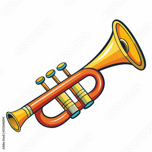 vector illustration of a bugle