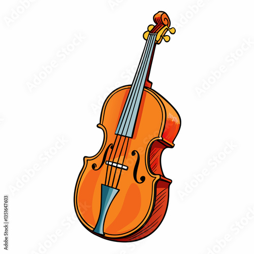 double bass isolated on white background