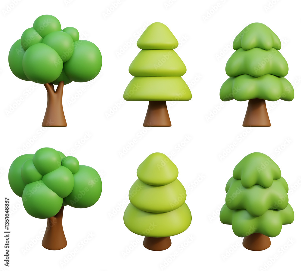 three Tree icon 3D Graphics three Tree icon 3D Graphics