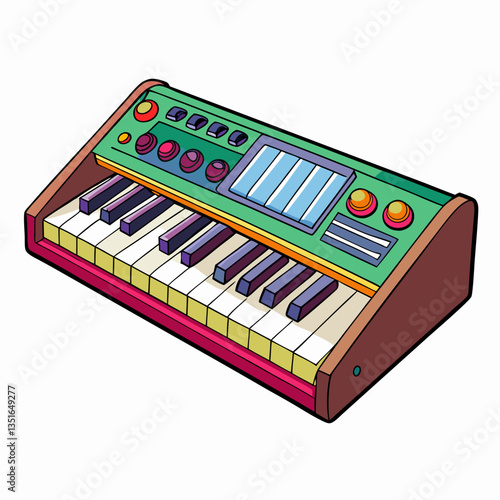 synthesizer isolated on white