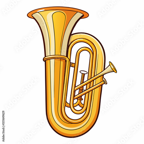 tuba isolated on white
