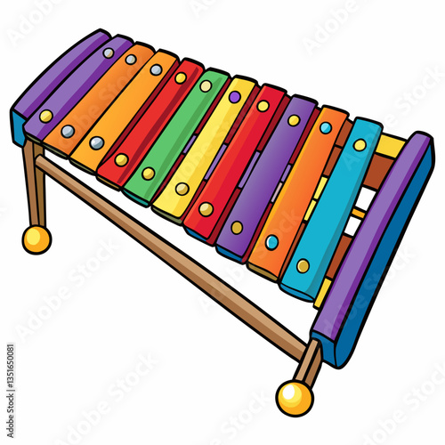 vector illustration of a xylophone