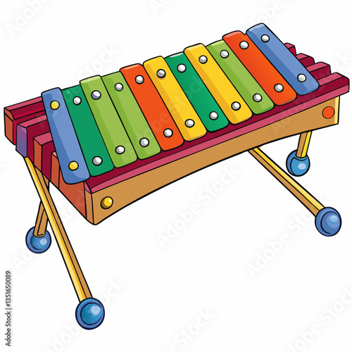 vector illustration of a xylophone