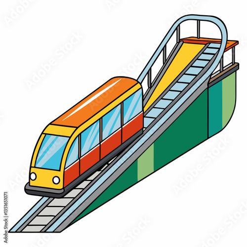 funicular on a white background