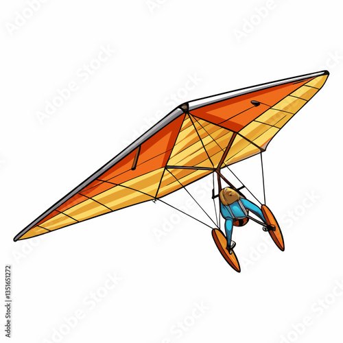 vector illustration of hang glider