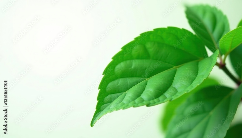 Green leaf with soft texture on white background, leaf, green Green leaf with soft texture on white background, leaf, green