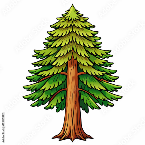 dawn redwood tree isolated on white