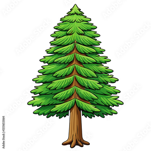 dawn redwood tree isolated on white