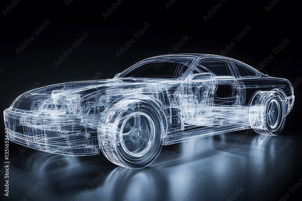 Naklejka premium A transparent car under x-ray