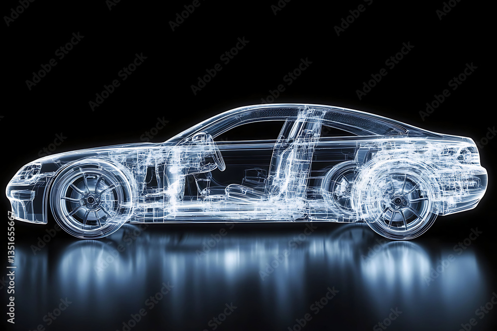 Naklejka premium A transparent car under x-ray