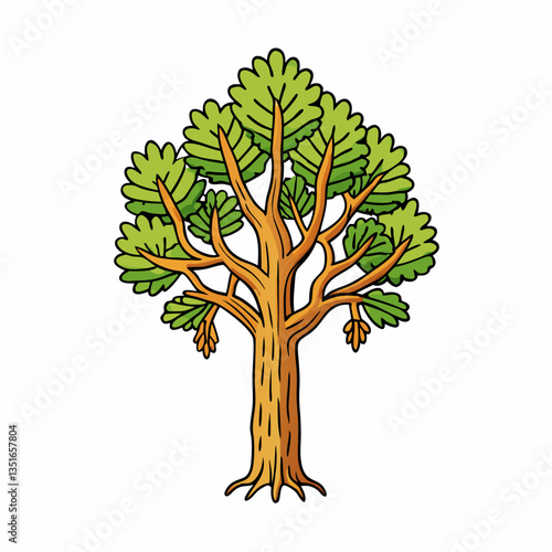 vector illustration of a tamarisk tree
