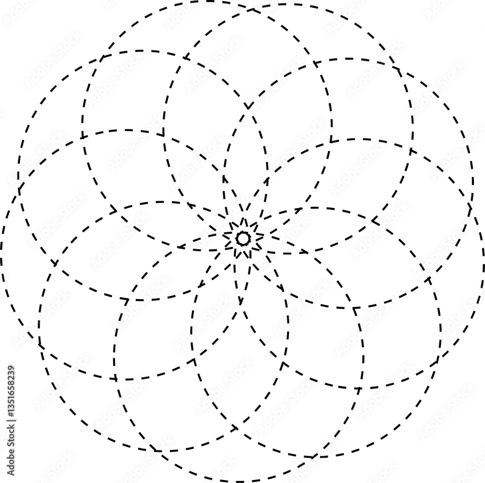 Obraz premium Circle overlapping elements. Geometric design