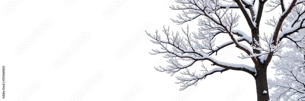 Snowy tree branches isolated on white background, branches, bare, isolated Snowy tree branches isolated on white background, branches, bare, isolated