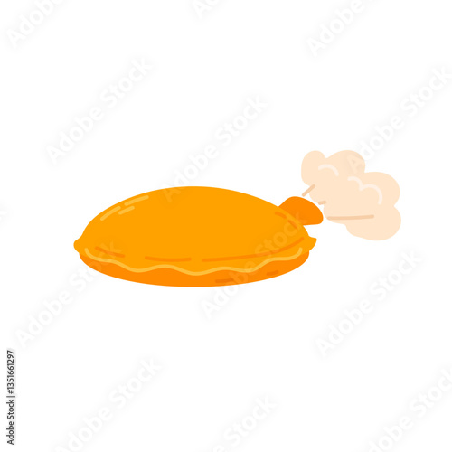 An orange whoopee cushion, a classic prank toy for making funny fart sounds.