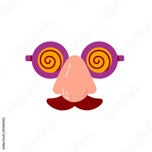 A pair of round joke glasses with swirly hypnotic eyes for disguises