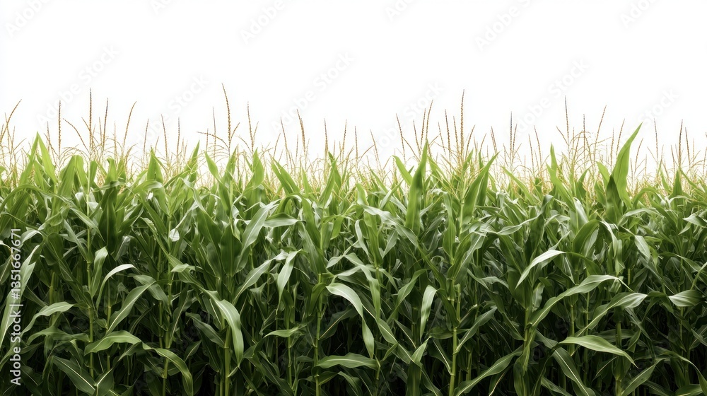 Fototapeta premium Green corn maize field in early stage