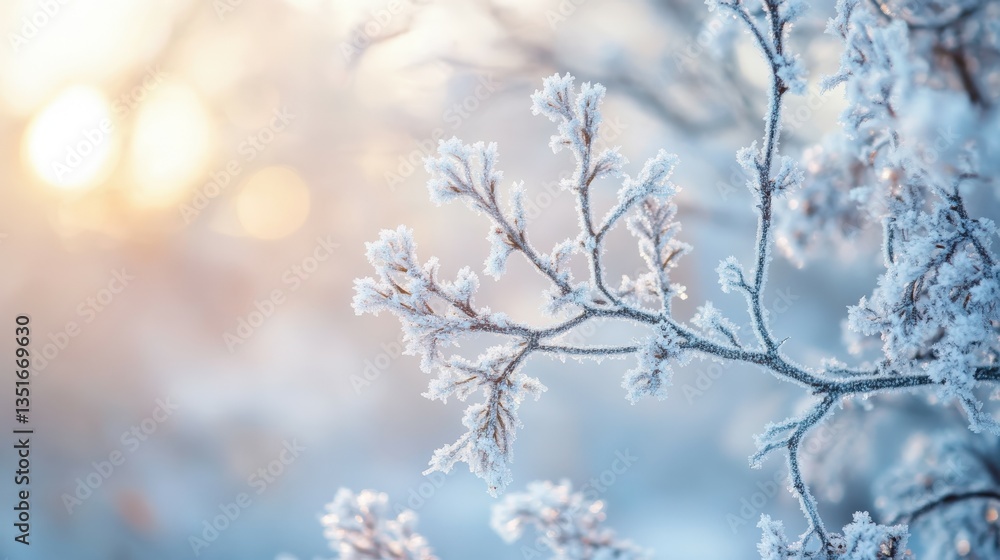 Morning light on frosted branches Morning light on frosted branches