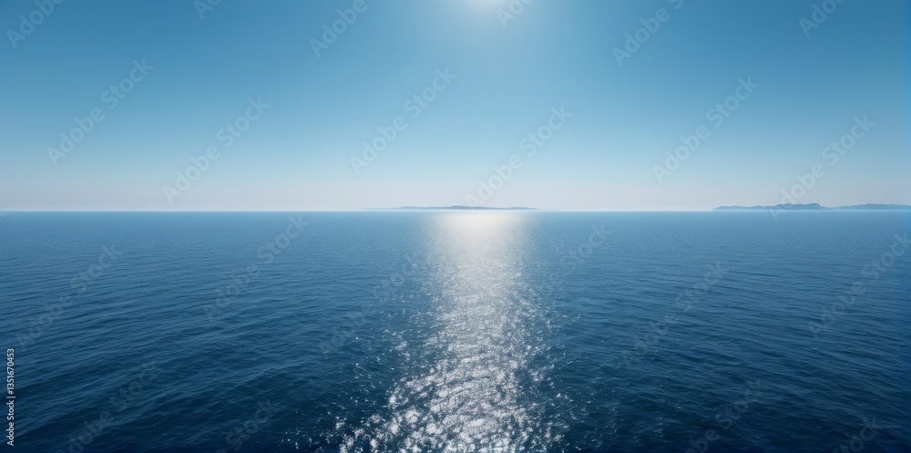 Fototapeta premium 海と空の背景、ブルーの景色