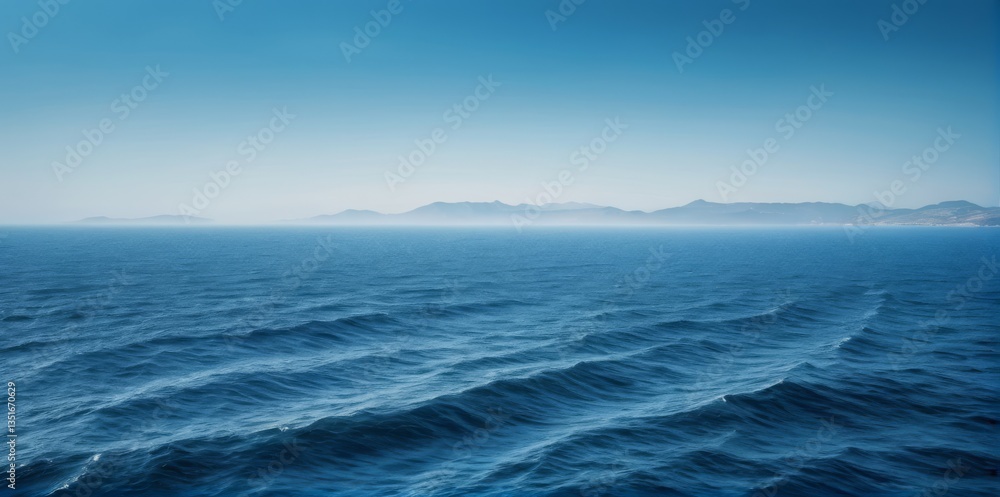 Obraz premium 海と空の背景、ブルーの景色