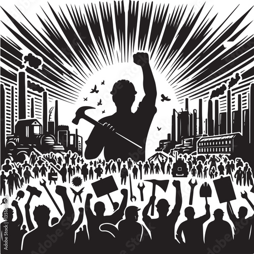 "International Workers' Day Silhouette Vector Bundle"