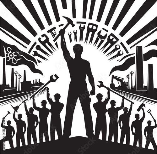 "International Workers' Day Silhouette Vector Bundle"