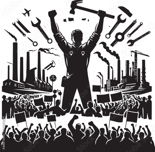"International Workers' Day Silhouette Vector Bundle"