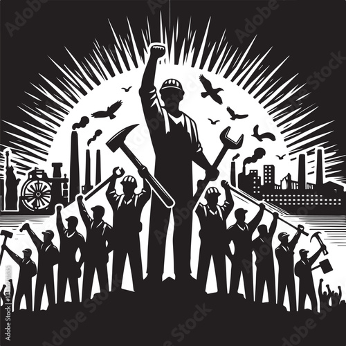 "International Workers' Day Silhouette Vector Bundle"