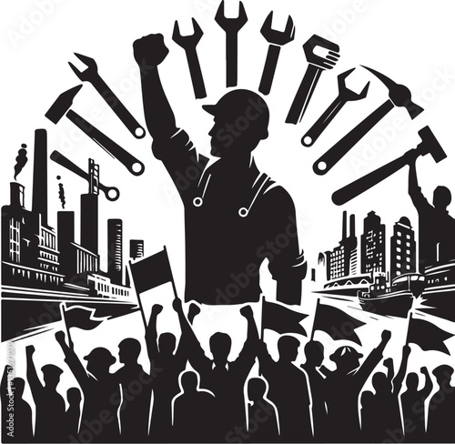 "International Workers' Day Silhouette Vector Bundle"