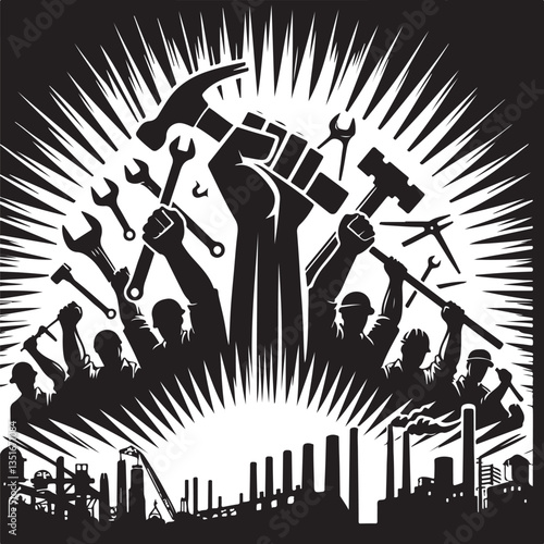 "International Workers' Day Silhouette Vector Bundle"