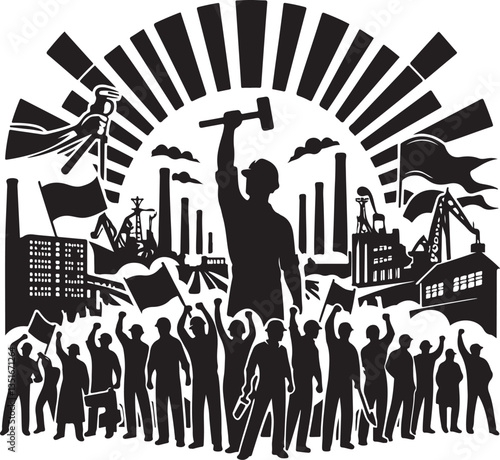 "International Workers' Day Silhouette Vector Bundle"