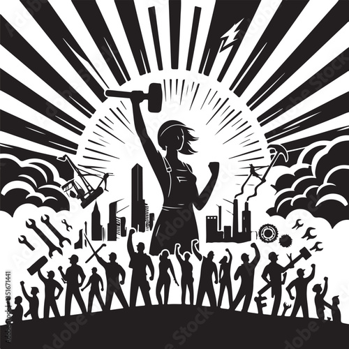 "International Workers' Day Silhouette Vector Bundle"