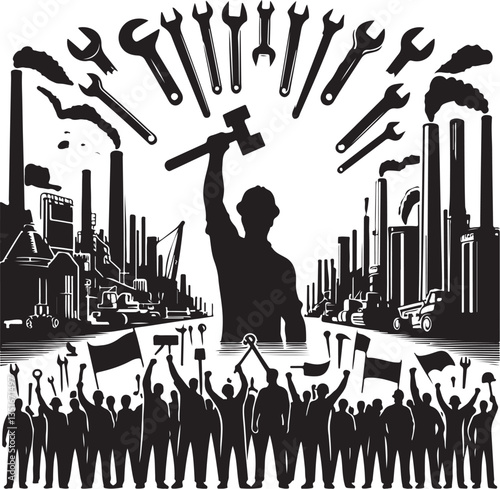 "International Workers' Day Silhouette Vector Bundle"