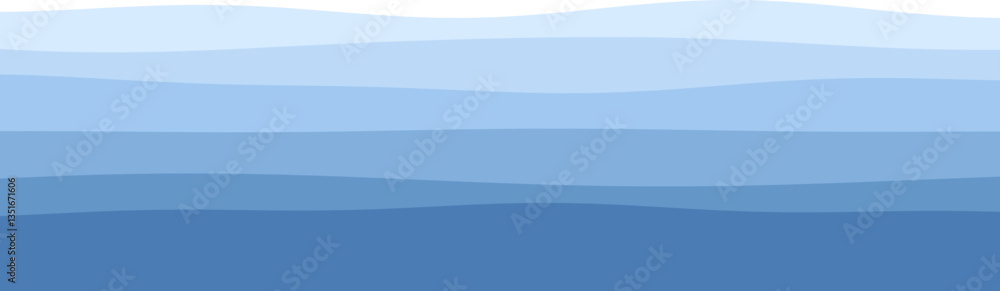 Obraz premium Abstract blue layers creating a serene ocean wave-like pattern.
