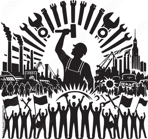 "International Workers' Day Silhouette Vector Bundle"