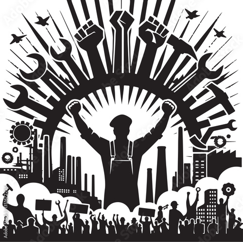 "International Workers' Day Silhouette Vector Bundle"