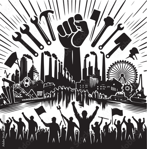"International Workers' Day Silhouette Vector Bundle"