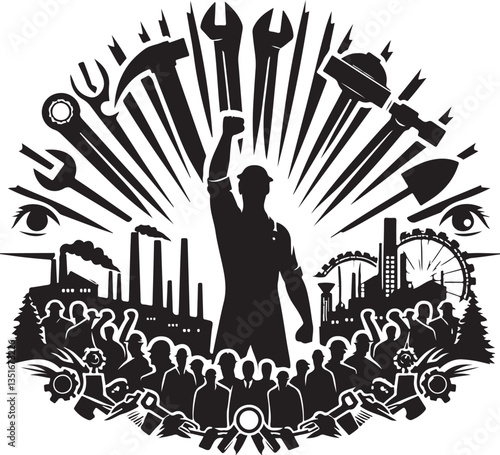 "International Workers' Day Silhouette Vector Bundle"