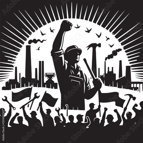 "International Workers' Day Silhouette Vector Bundle"