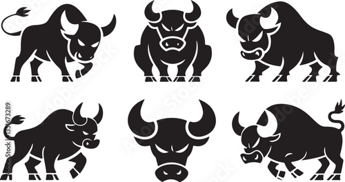 Angry bull silhouette