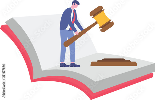 Law and Justice Concept. Scales of justice, supreme court building and judge's gavel. Supreme Court. Criminal trial advocate,
