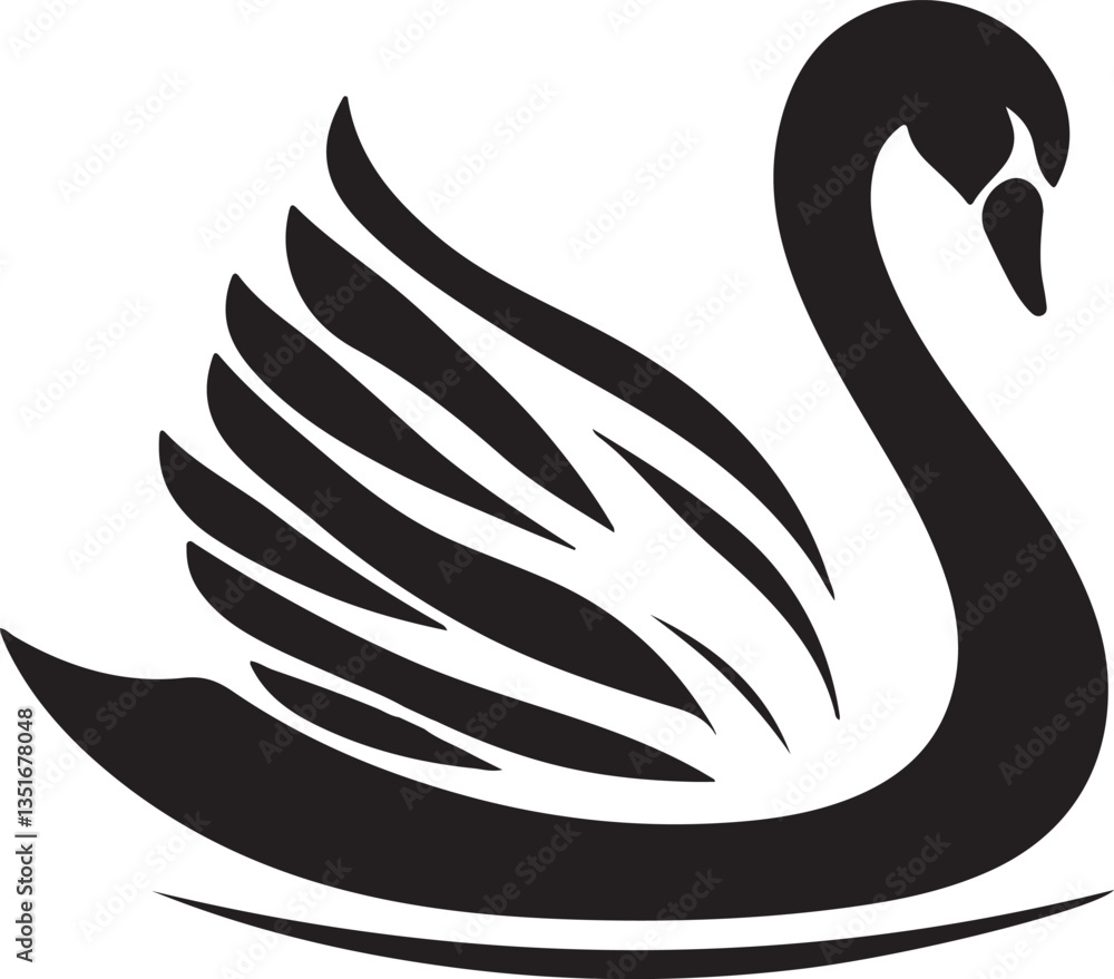 Naklejka premium swan vector silhouette illustration 