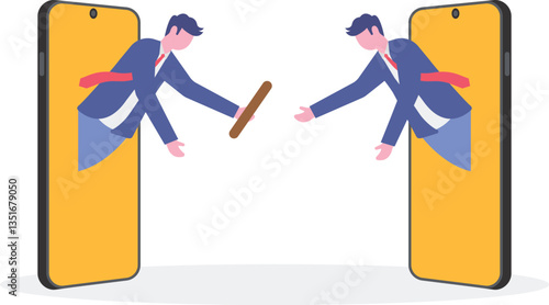 concept of remote work or remote work, Outsourcing hiring outside workers to perform services,
