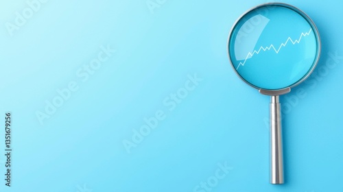 Wallpaper Mural A magnifying glass focusing on a downward interest rate chart, symbolizing the thorough analysis of economic trends and the effects of falling rates on the economy. , Minimalism Clean and clear Torontodigital.ca