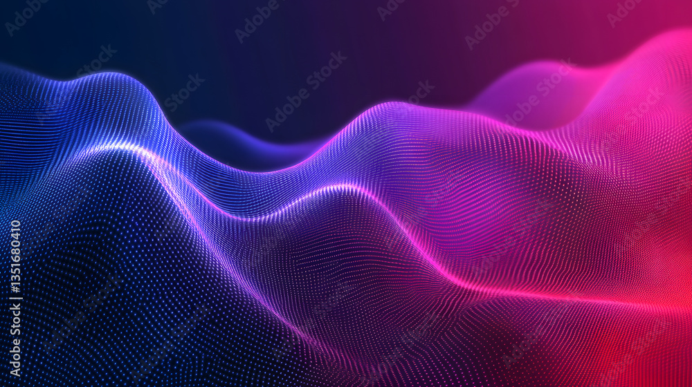 Abstract glowing particle wave background in blue and pink Abstract glowing particle wave background in blue and pink