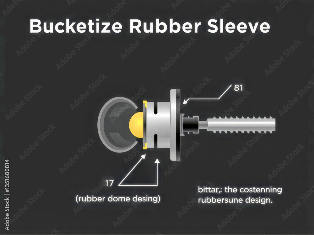 A diagram of a rubber sleeve with a rubber dome and a rubber dome desing.