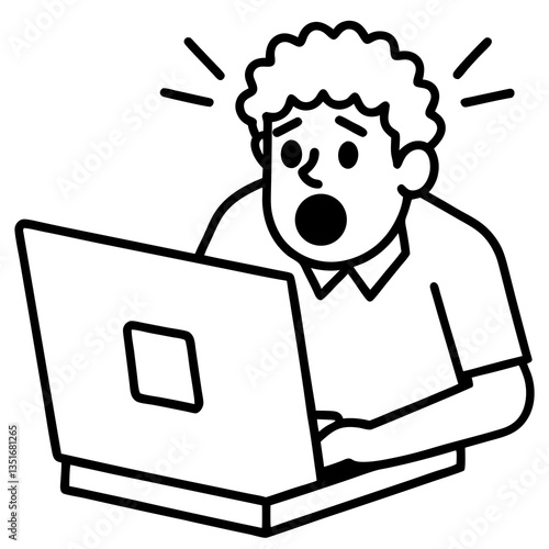  A stressed out computer trying to work vector illustration 