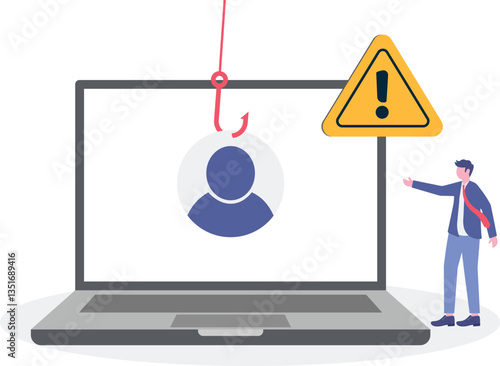 phishing website warning concept. dangerous and suspicious website. account theft prevention.


