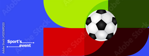 Soccer banner 26, bright colors, vector illustration. Sports competitions in USA, Canada and Mexico 2026	